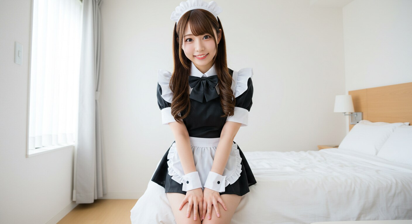 ほとんど実写のメイド服コスプレ美女だよ