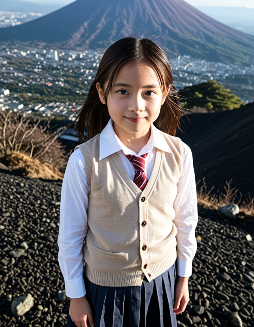 山頂でちょっとポートレート撮影