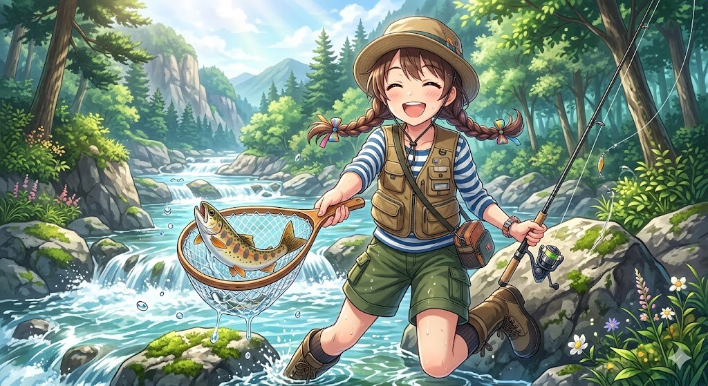 渓流釣り | の人気AIイラスト・グラビア