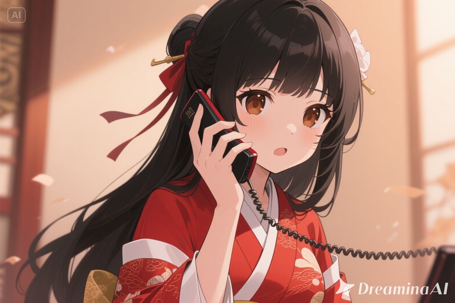 刑務所からの苦情電話に対応するさくらちゃん | の人気AIイラスト・グラビア