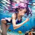 Stable Diffusionで競泳水着under water④ 2枚目