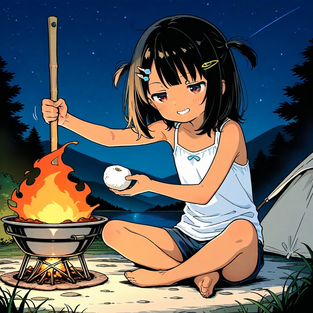 カレーを煮こんでたらなぜか燃えたので焼き大福を作ろうと画策するこなつちゃん