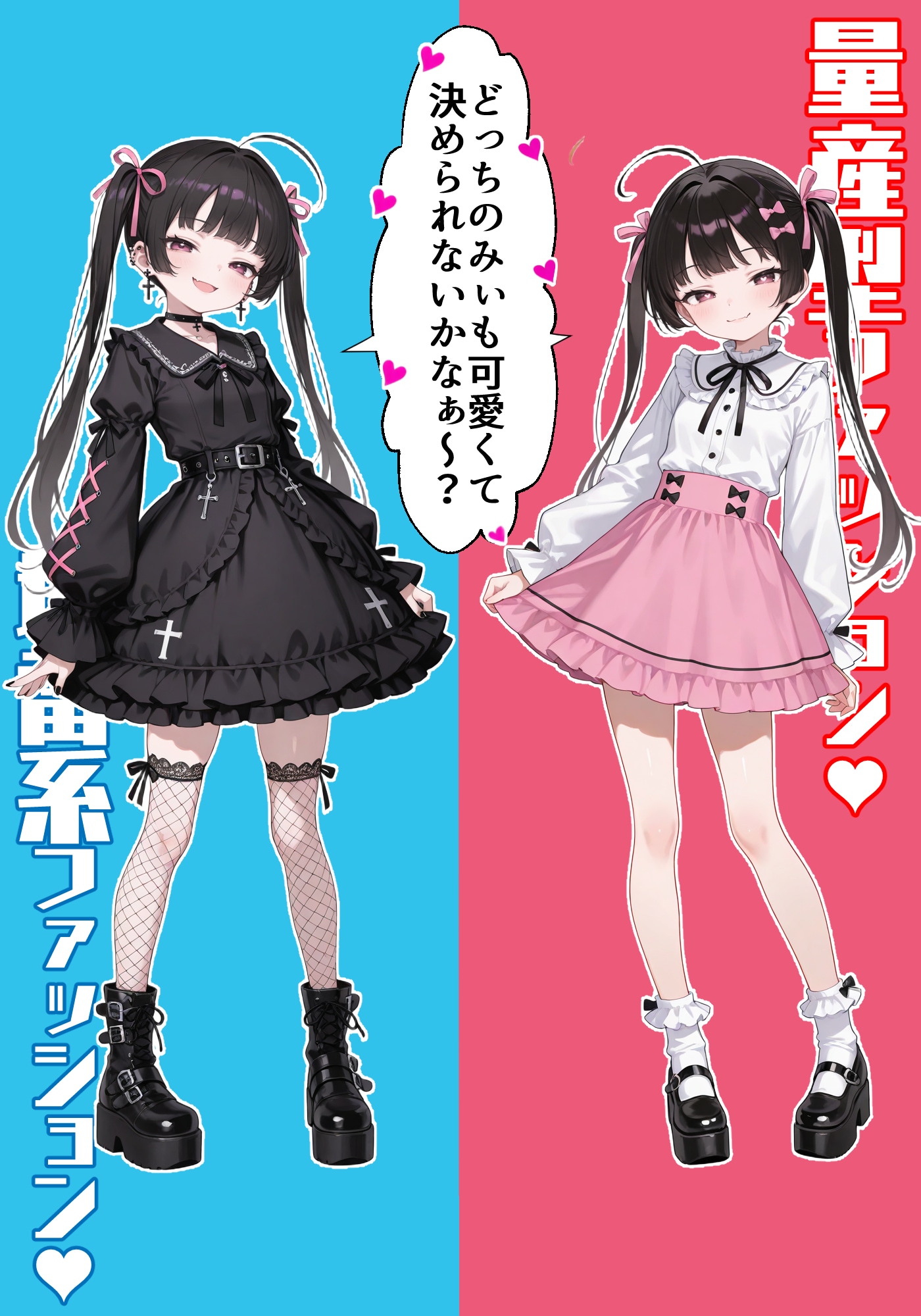 どっちが好き～？💗 | の人気AIイラスト・グラビア