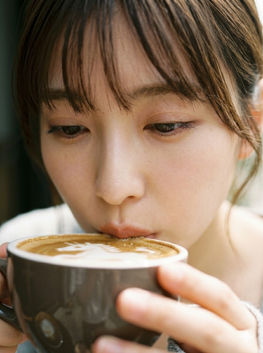 朝のカフェ