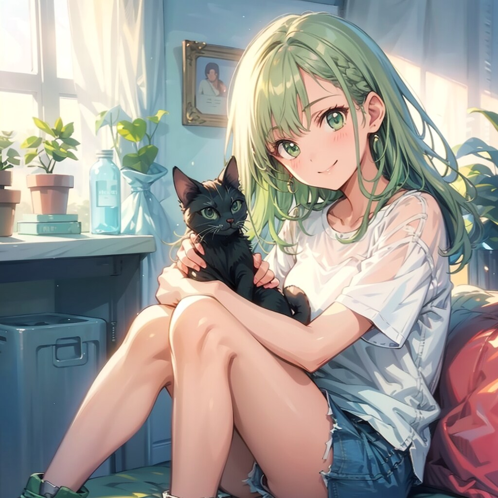 黒猫と少女