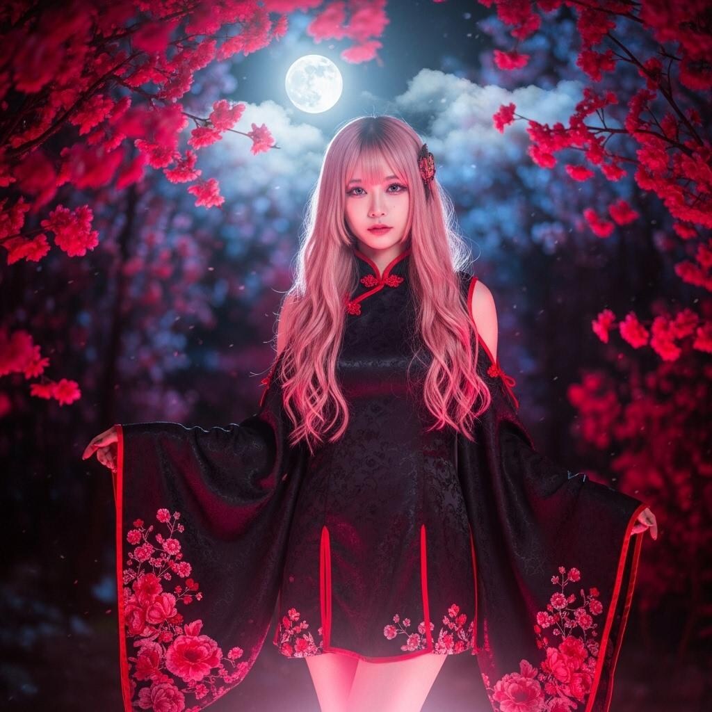 満月＆チャイナドレス