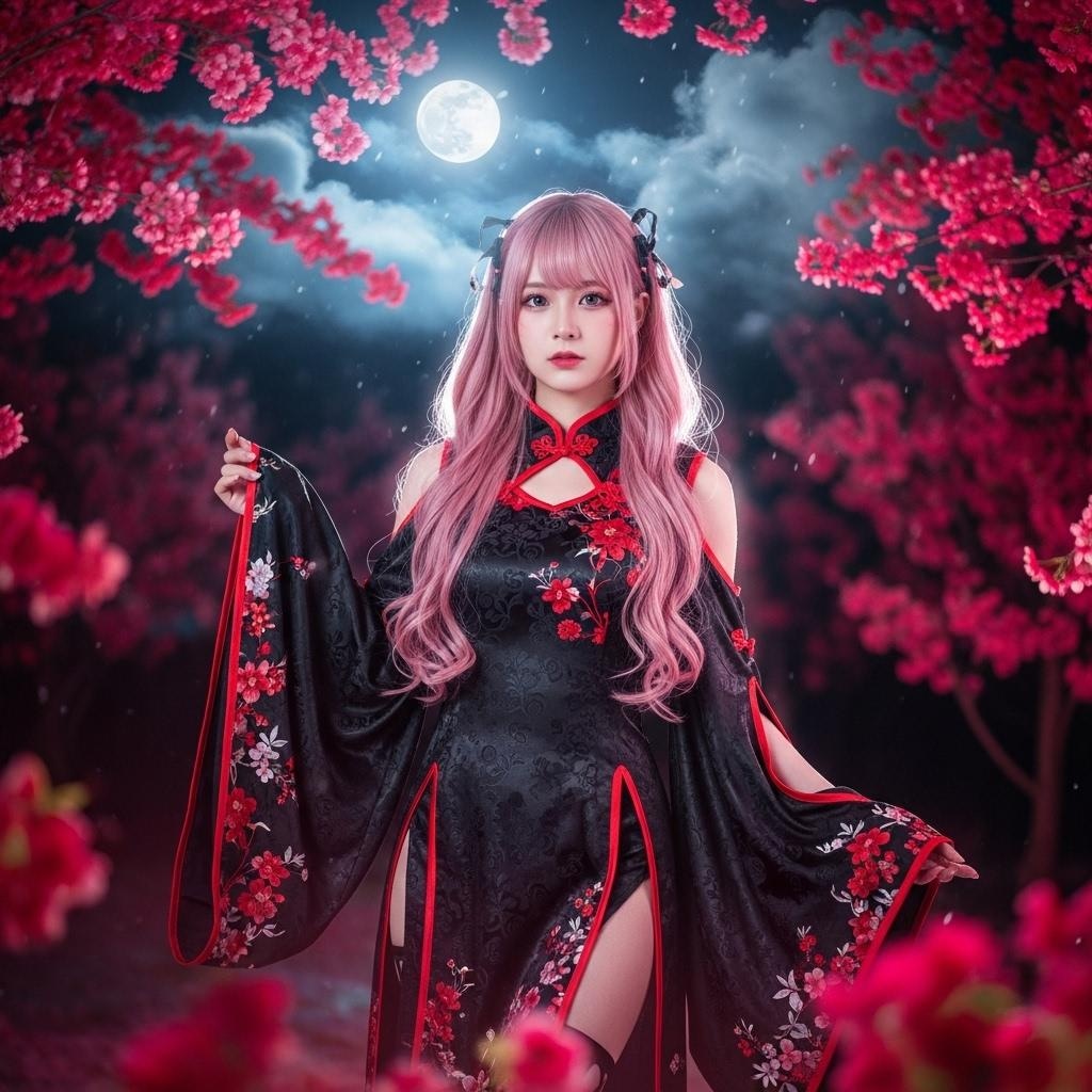 満月＆チャイナドレス