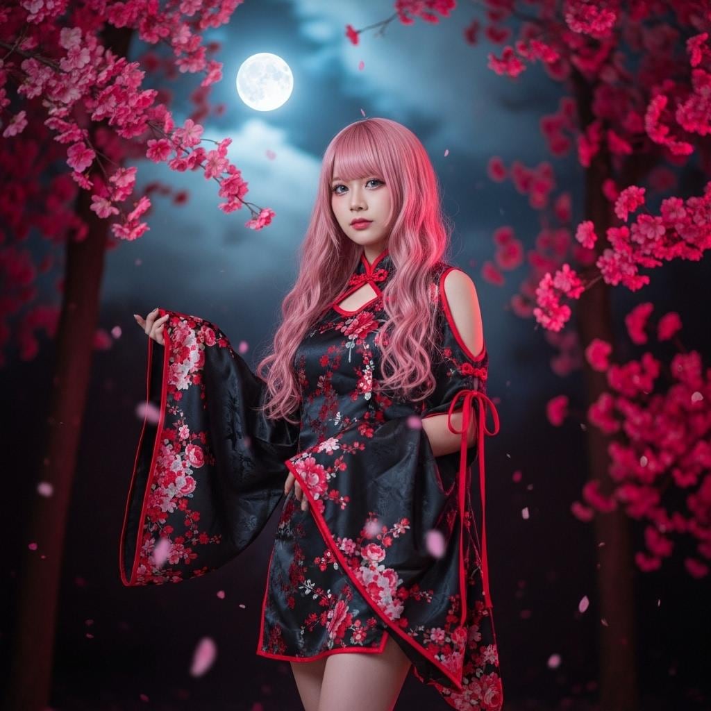 満月＆チャイナドレス