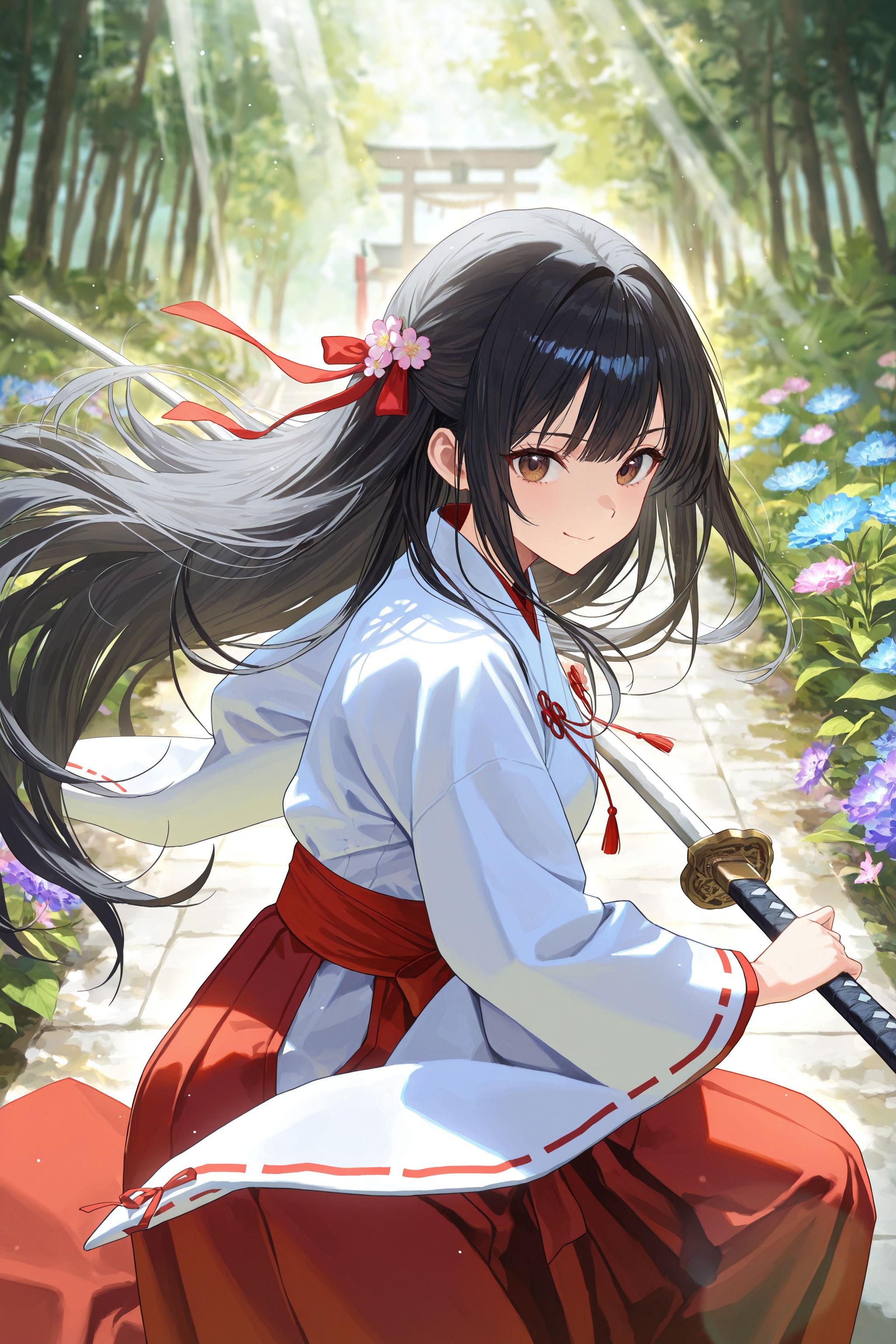 異世界神社の巫女さん（神楽さん） | の人気AIイラスト・グラビア