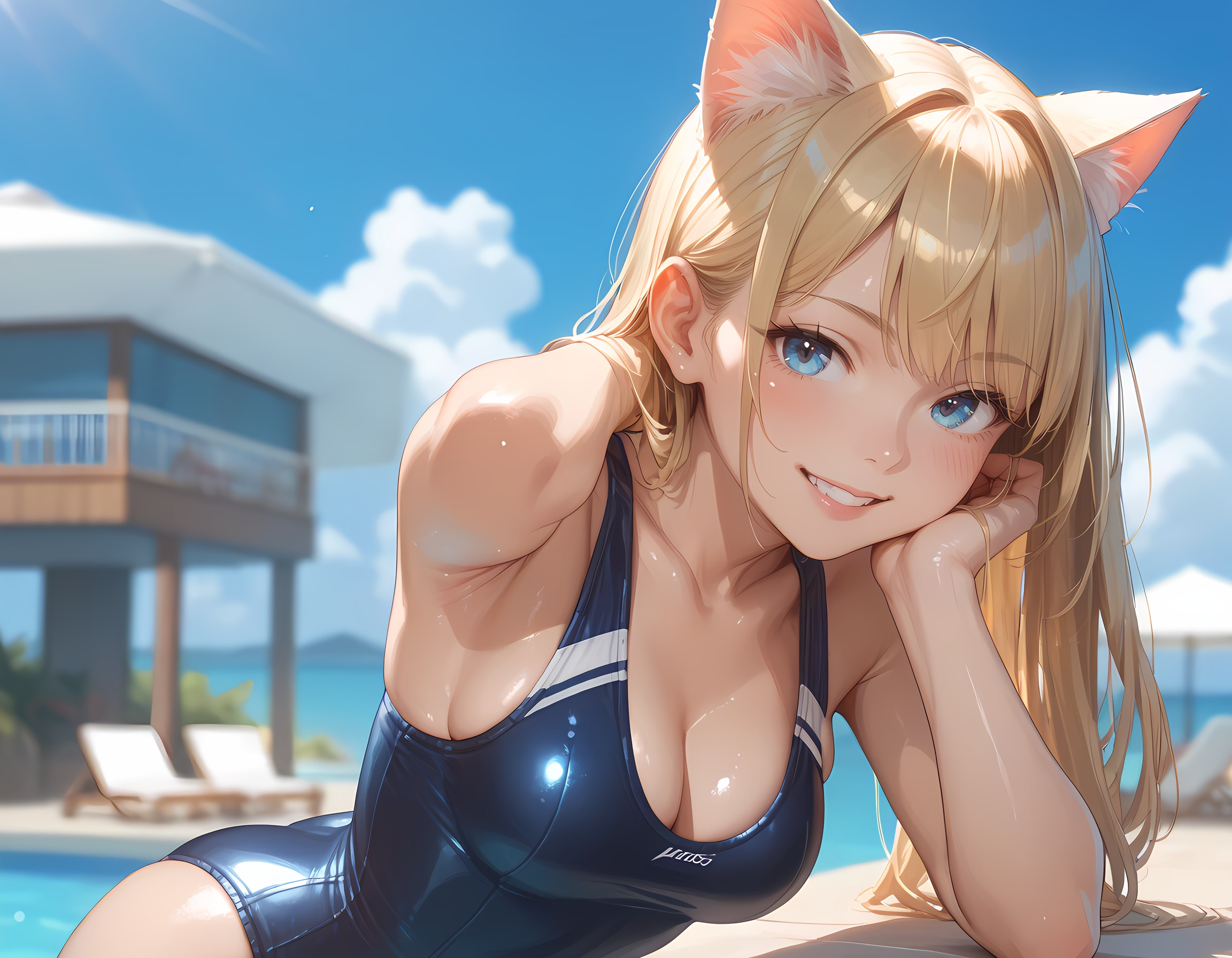 ケモ耳ちゃんと夏の海