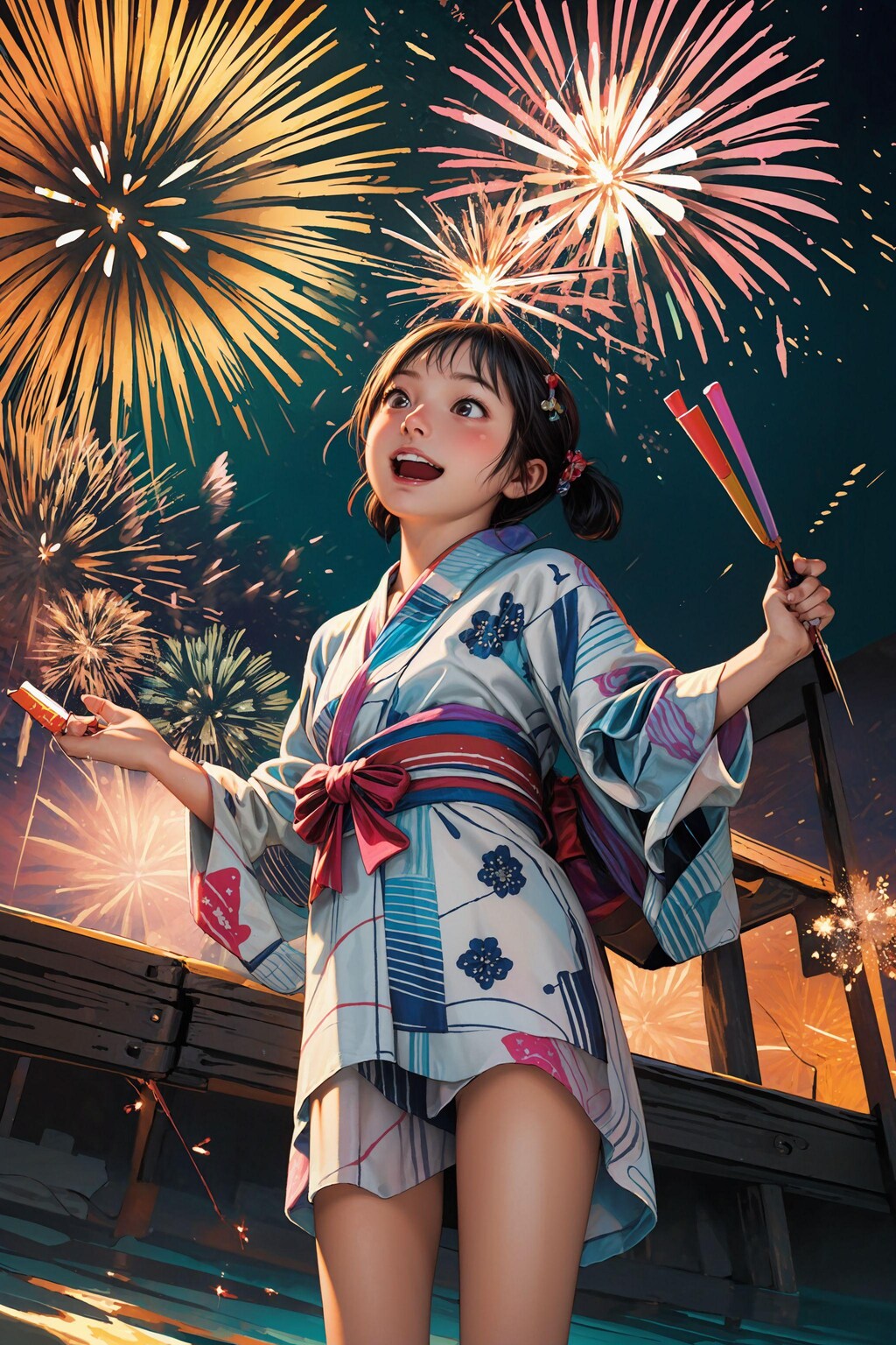浴衣で夏祭り