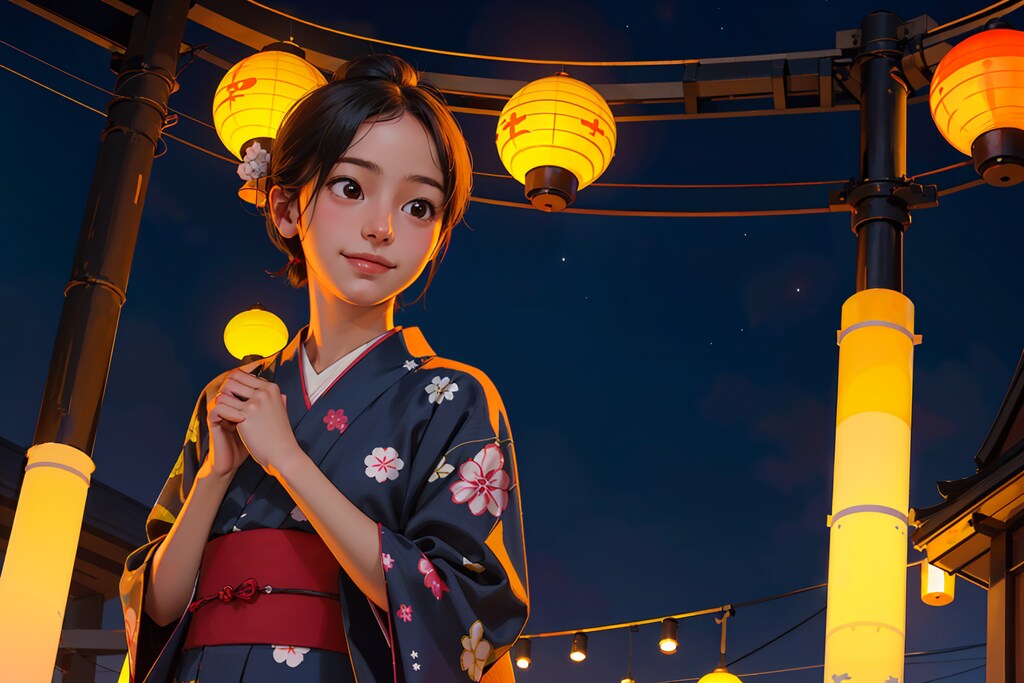 浴衣で夏祭り