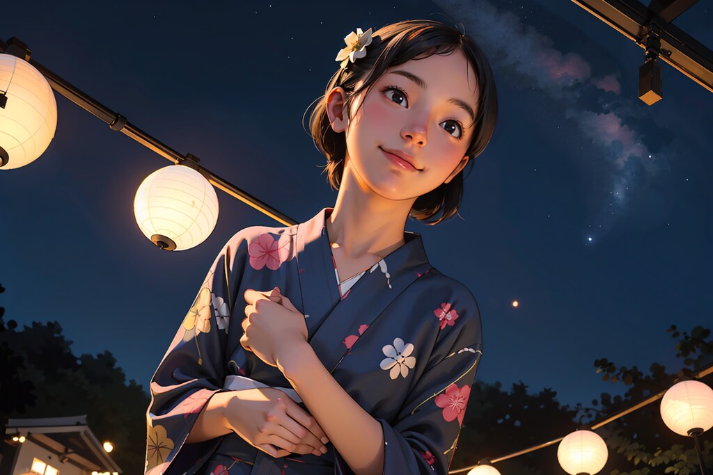 浴衣で夏祭り