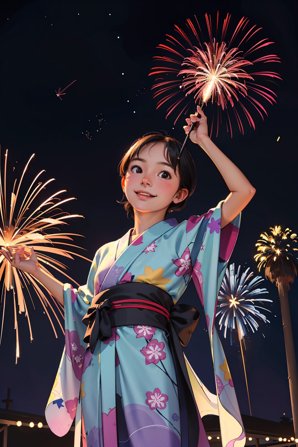 浴衣で夏祭り