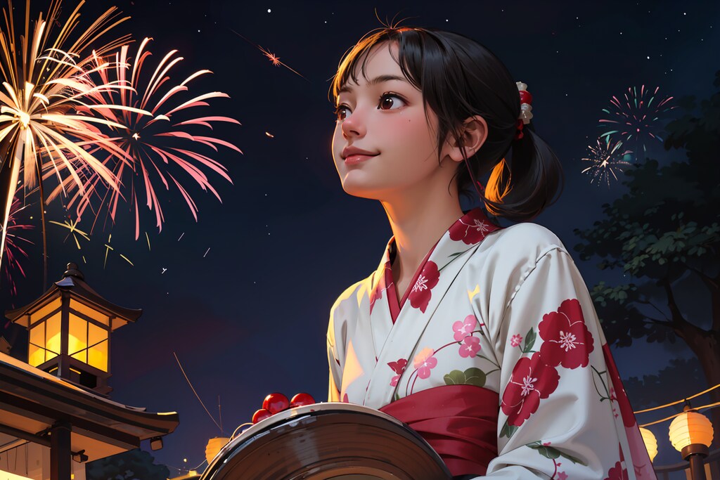 浴衣で夏祭り