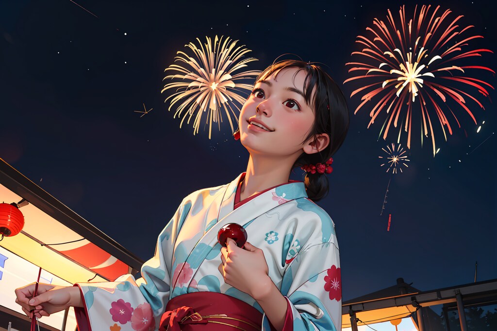 浴衣で夏祭り