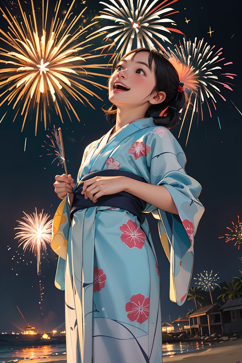 浴衣で夏祭り