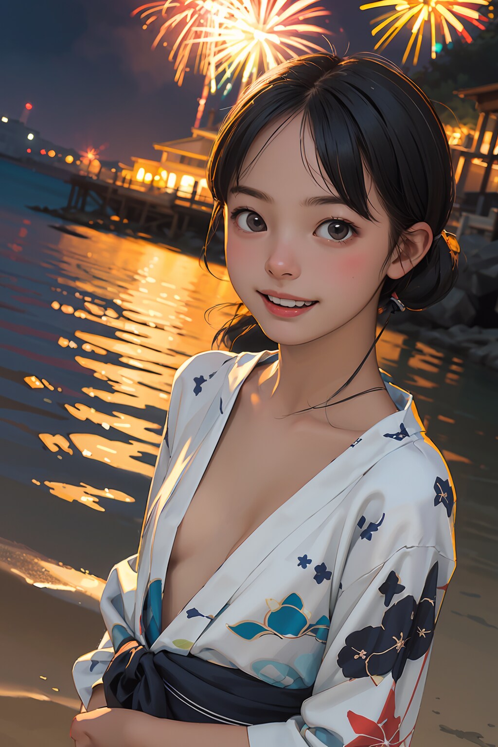 浴衣で夏祭り