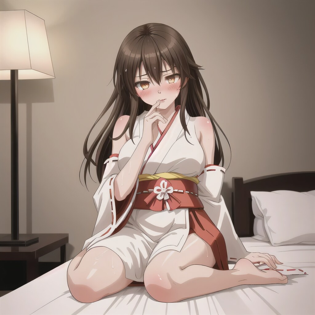 黒髪ロングで巫女服の少女１３