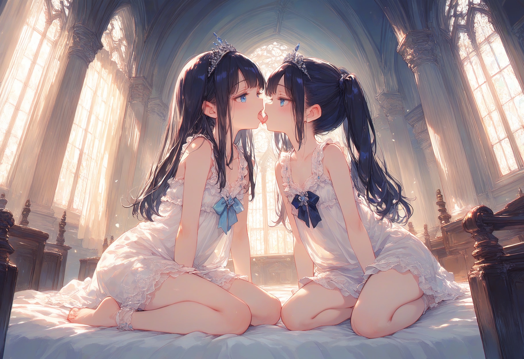 ロリちゅっちゅ双子姫２ | の人気AIイラスト・グラビア