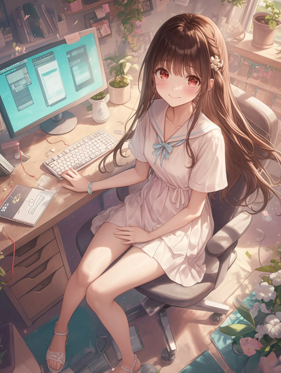 ネットと女の子 pt1 internet girl pt1 | の人気AIイラスト・グラビア