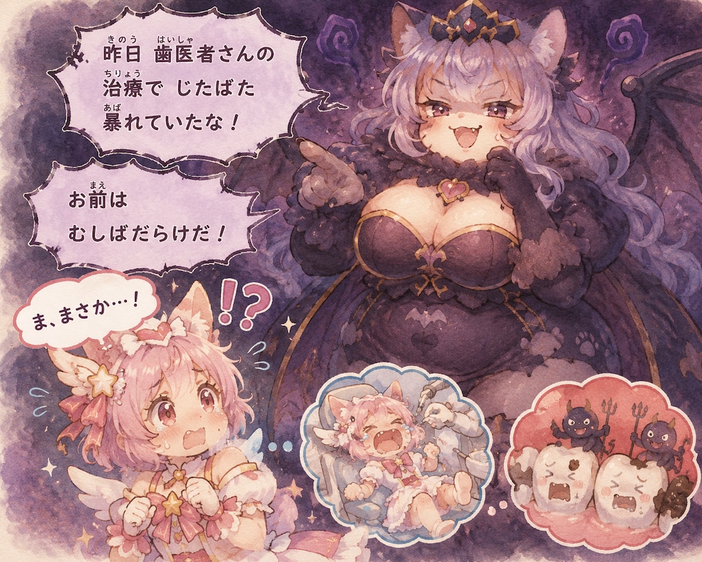 むしばで苦しむ女の子がだいすきなモンスターおねえさん