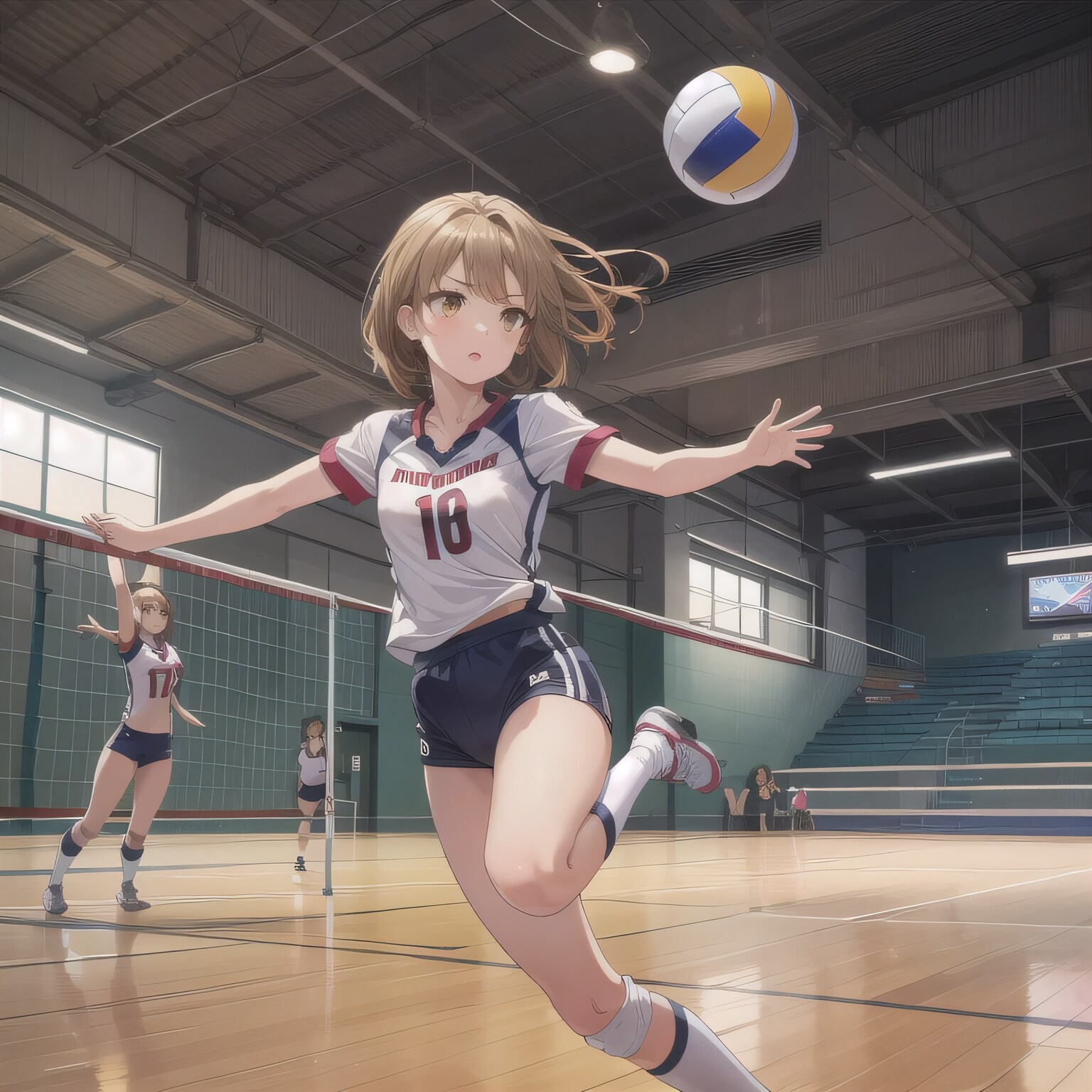 茶髪ボブでユニフォームの少女２ | の人気AIイラスト・グラビア