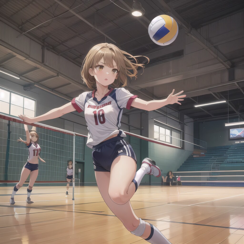 茶髪ボブでユニフォームの少女２