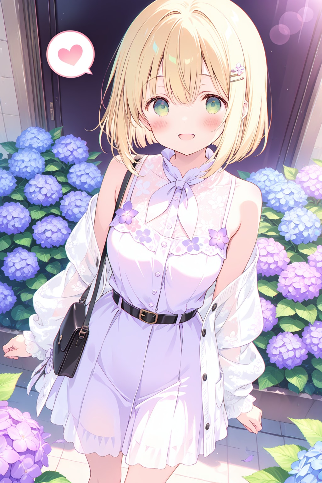 紫ドレスでおでかけ千鶴ちゃん