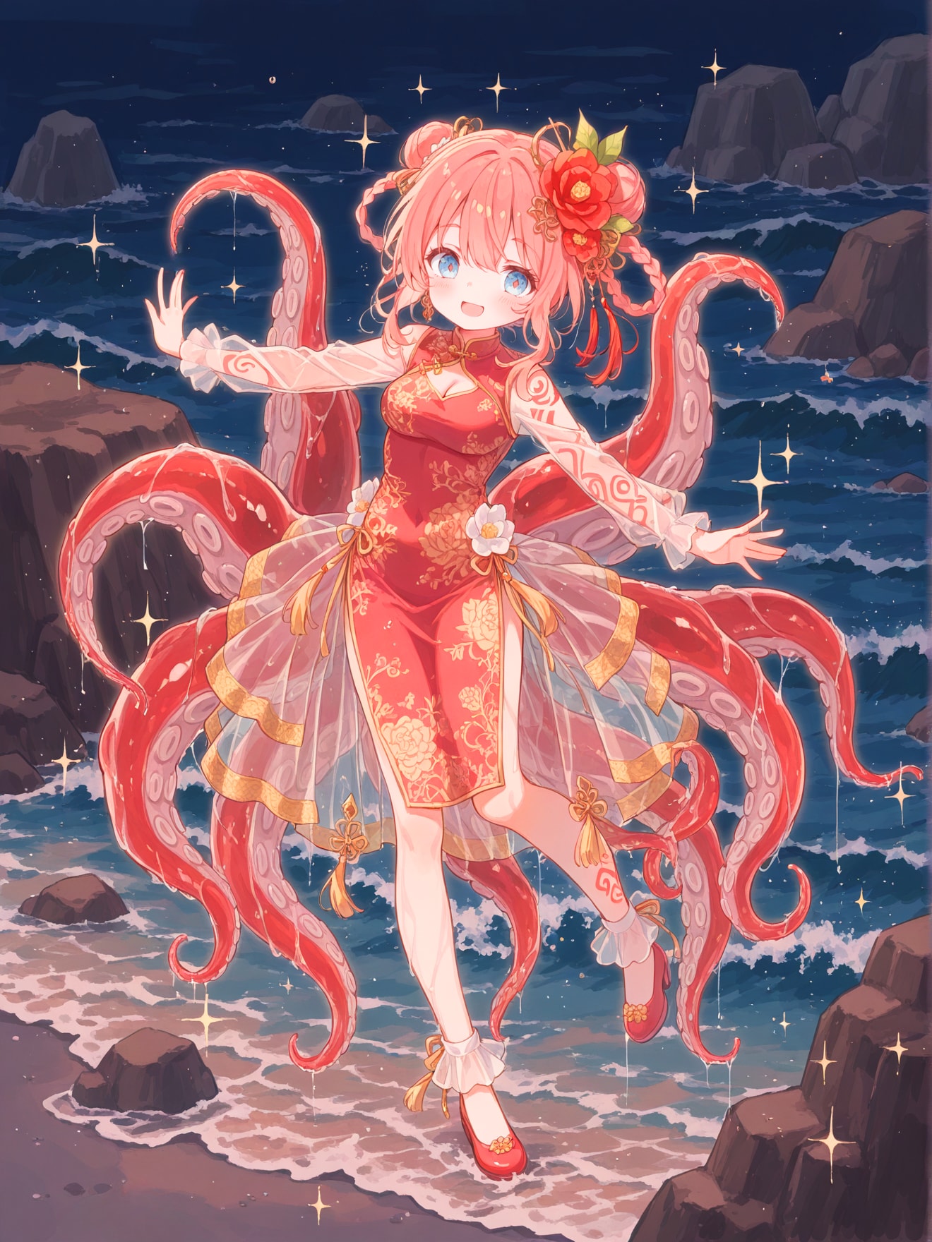 絢爛チャイナタコ娘 | の人気AIイラスト・グラビア