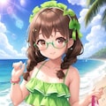 green frill bikini 5枚目