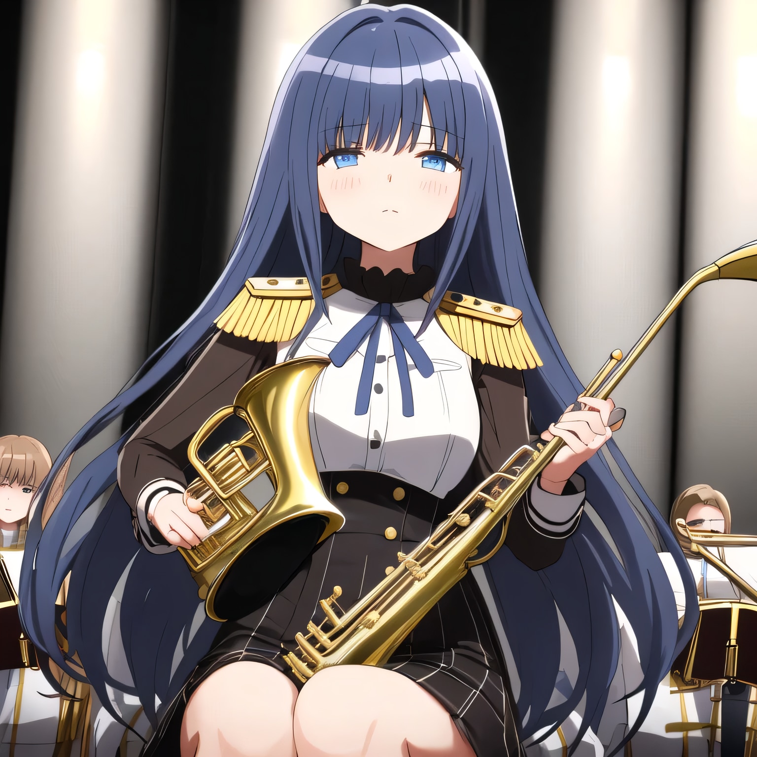 黒髪ロングでブラスバンドの少女３１ | の人気AIイラスト・グラビア
