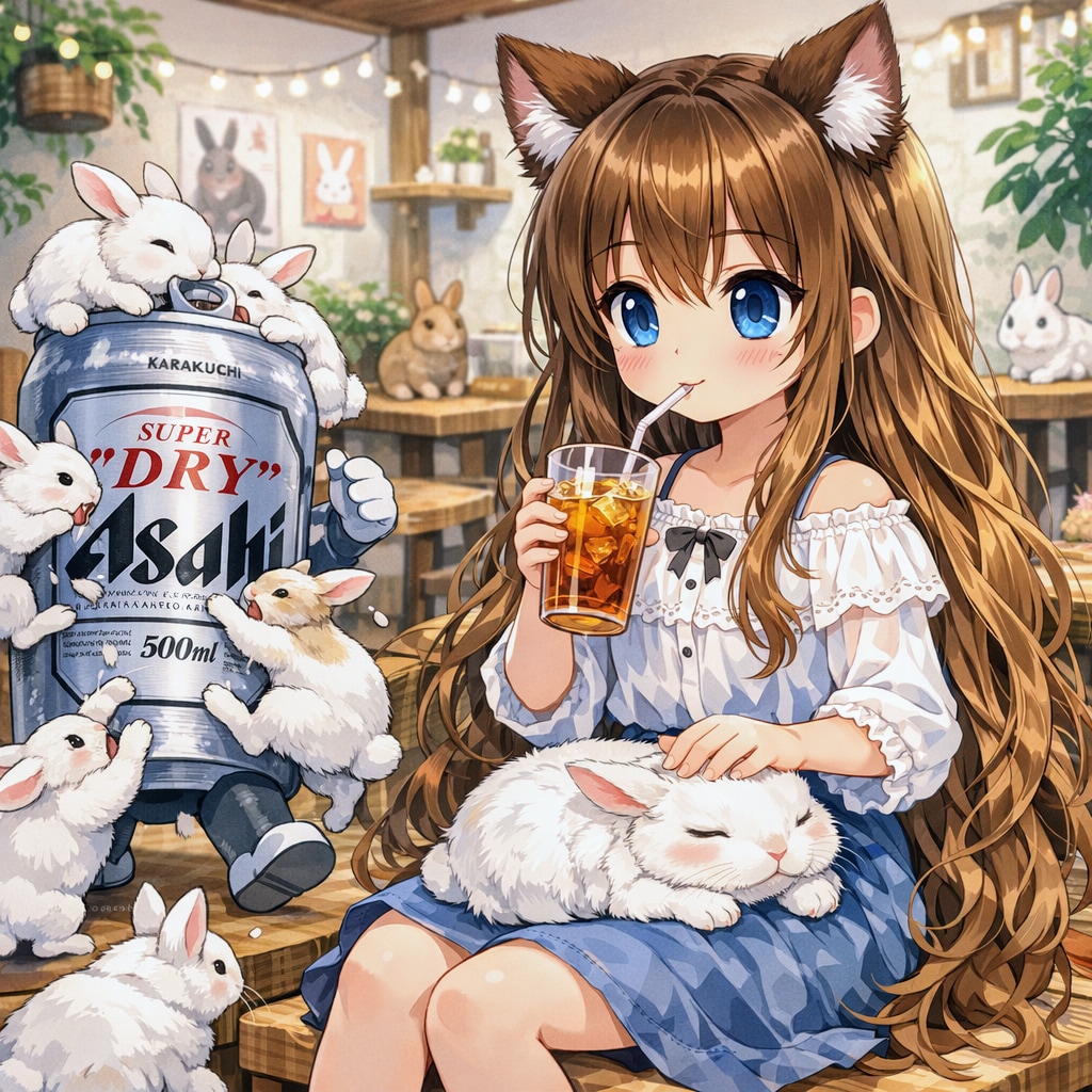 うさぎカフェの小さな女の子