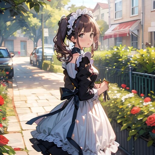 薔薇園のメイドさん250702 | の人気AIイラスト・グラビア