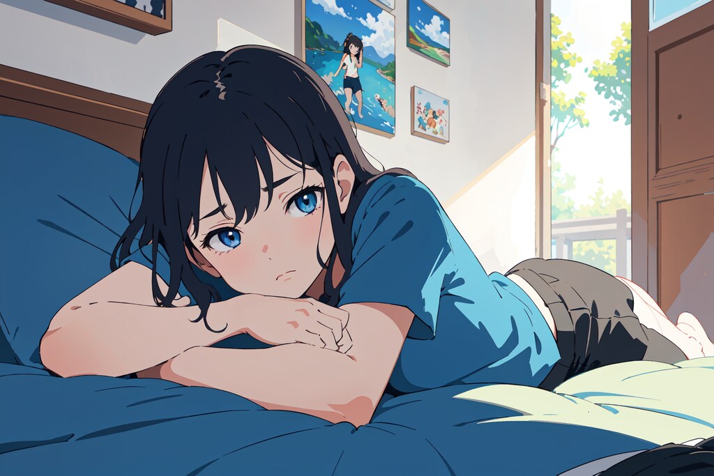 朝起きた時から暑すぎる時の絵