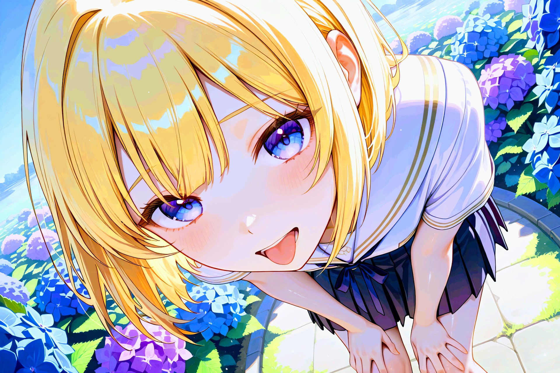 紫陽花畑とちちぷいちゃん
