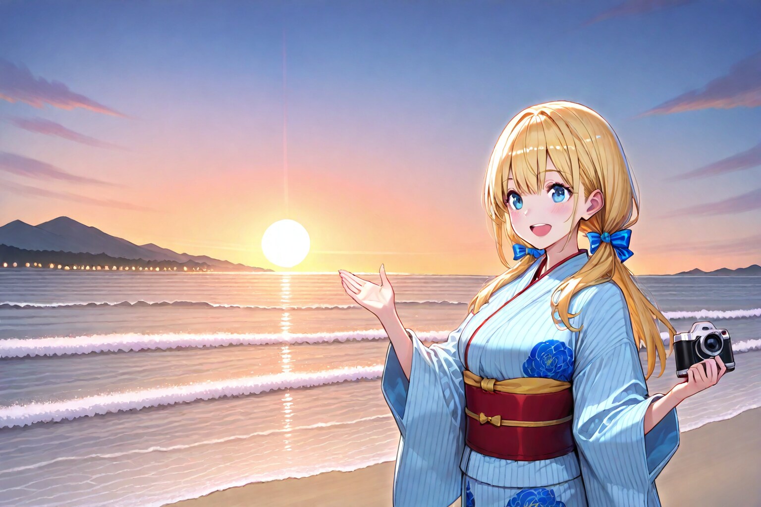 初日の出、撮れたよー。（AURA版) | の人気AIイラスト・グラビア