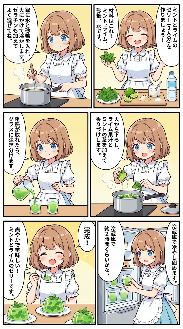 ミントとライムのゼリー | の人気AIイラスト・グラビア