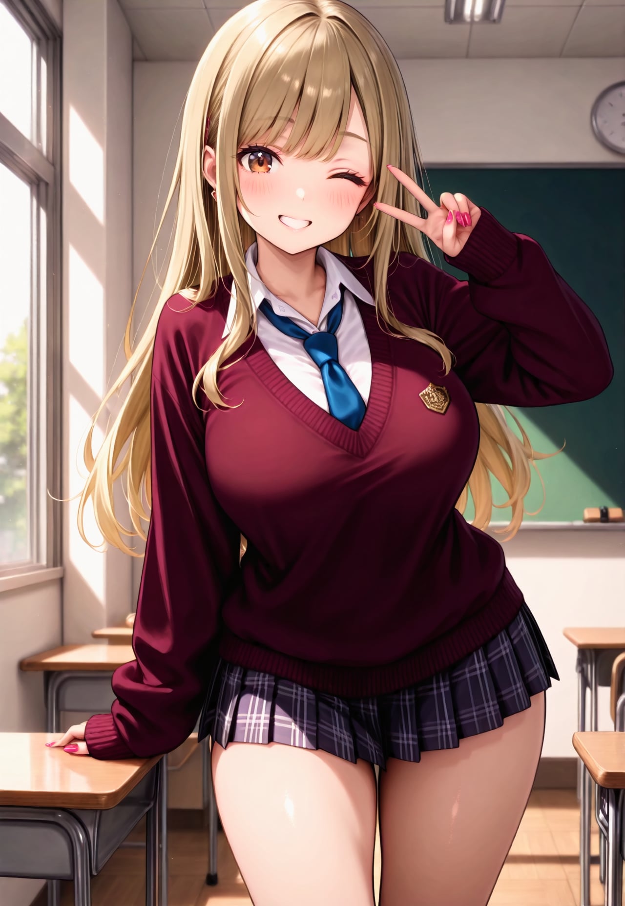 1354（ワインレッドのセーター） | の人気AIイラスト・グラビア