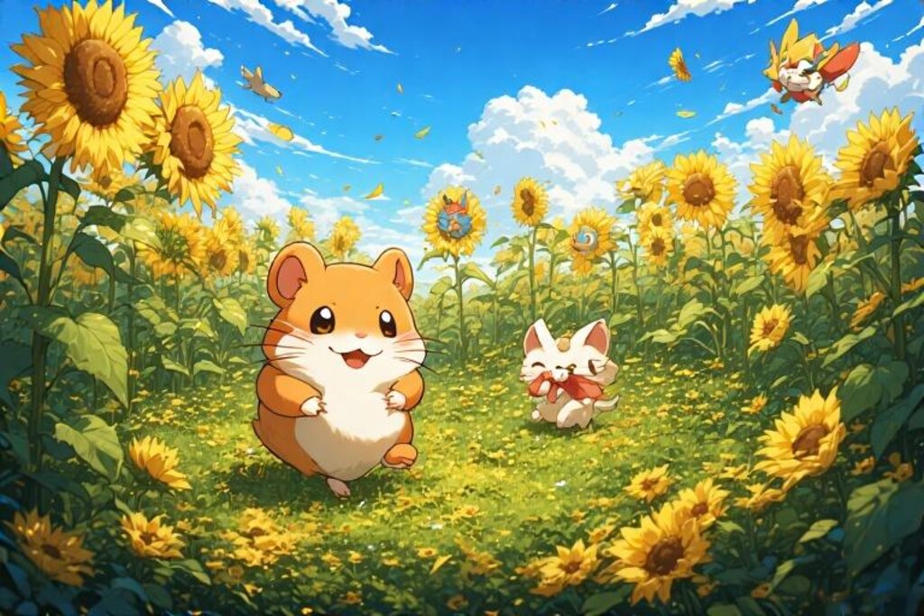 向日葵とハム太郎