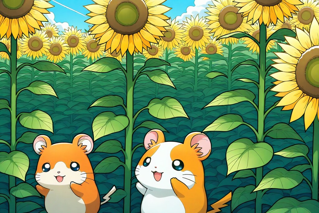 向日葵とハム太郎