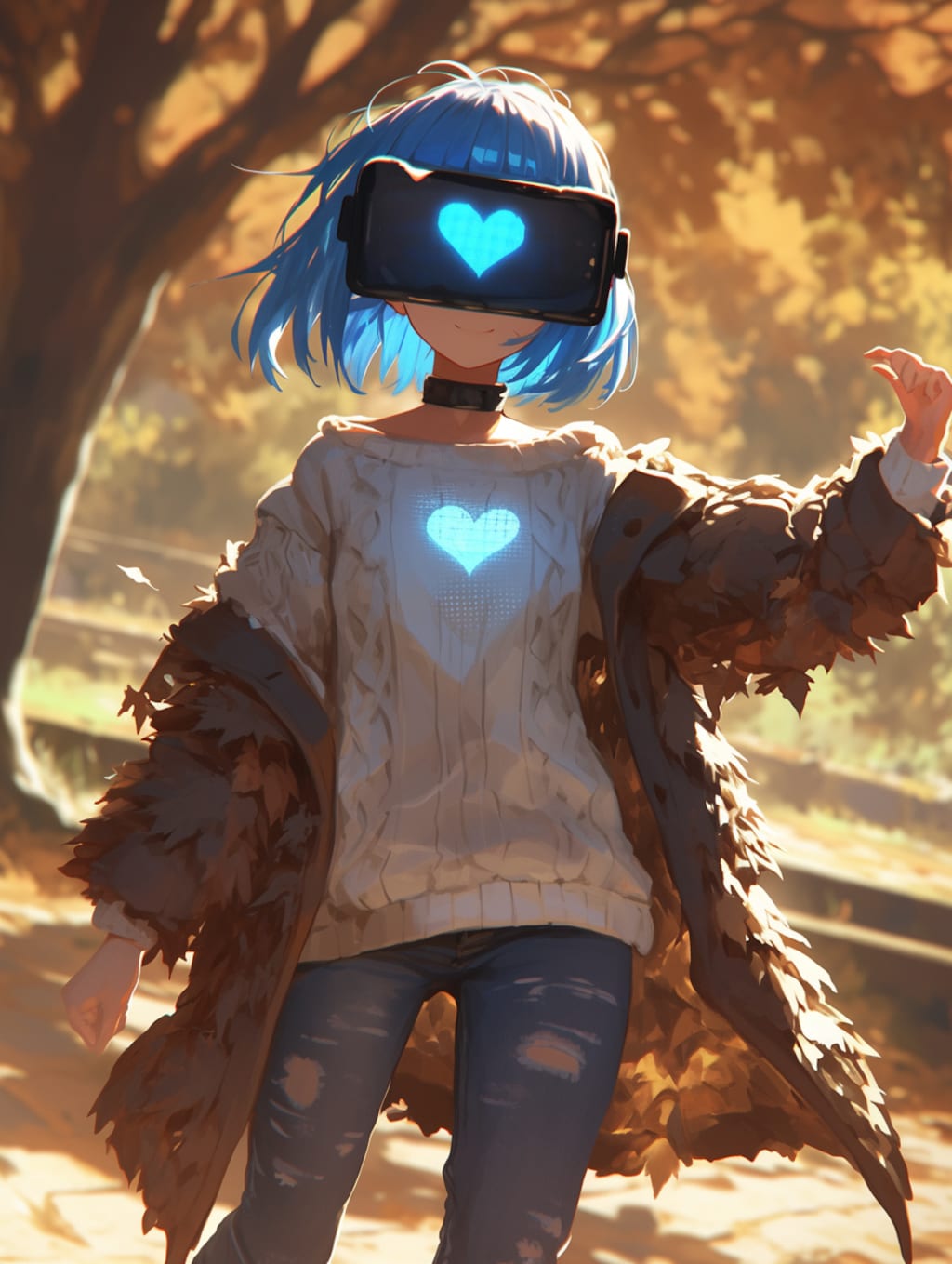 秋の落ち葉ファッション