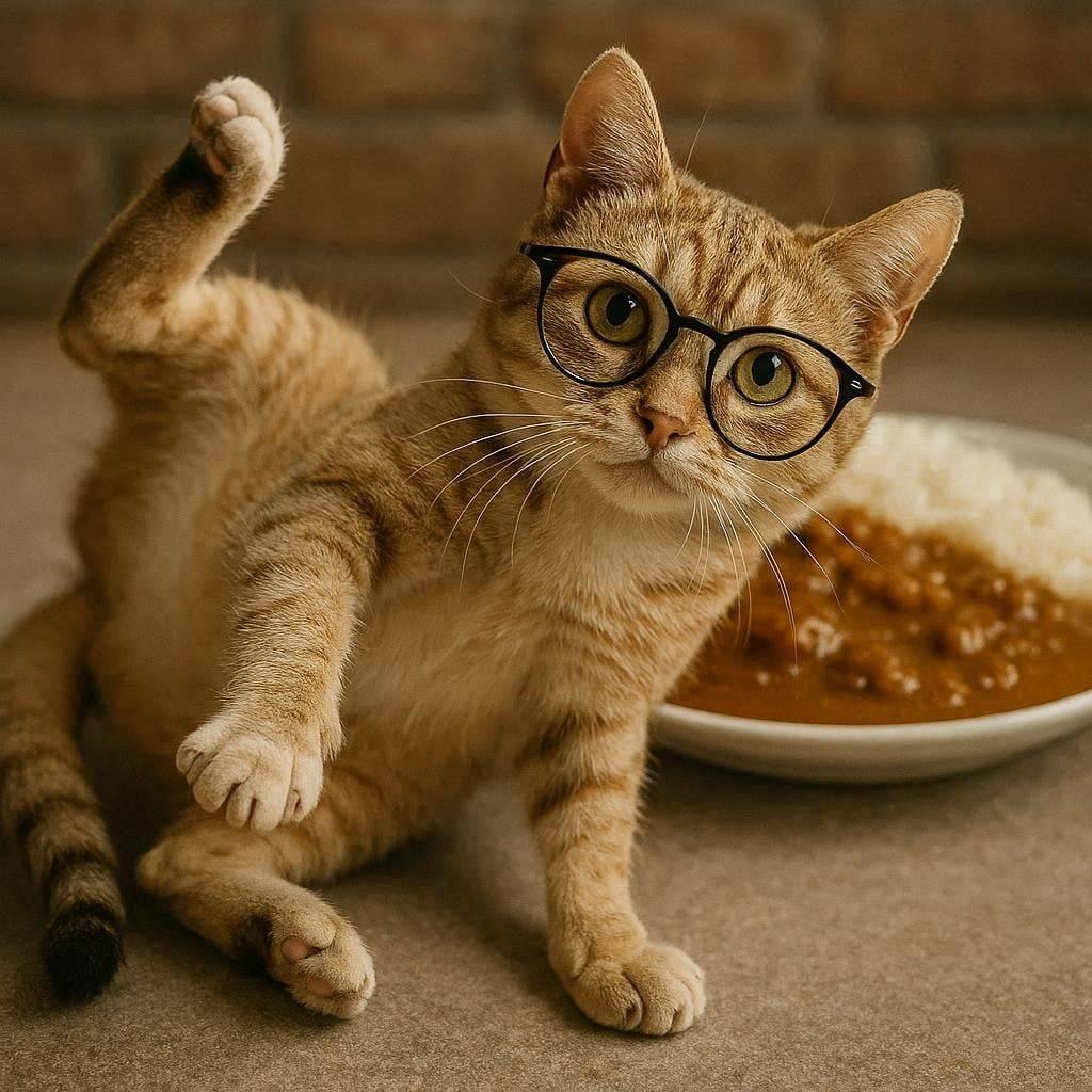 カレーと眼鏡と猫