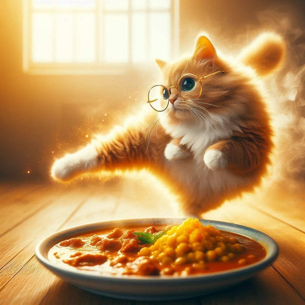 カレーと眼鏡と猫
