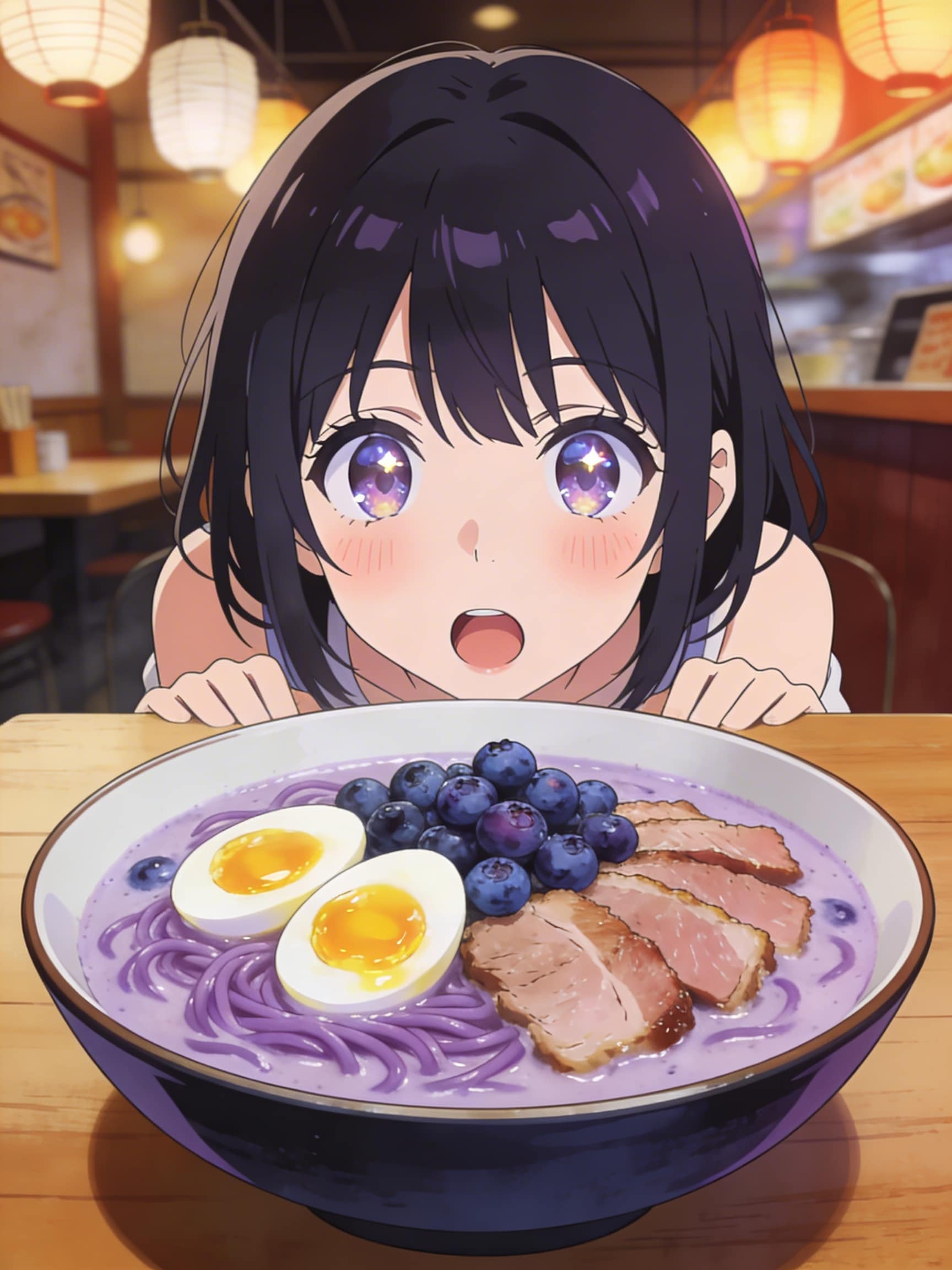 ブルーベリー・ラーメン | の人気AIイラスト・グラビア