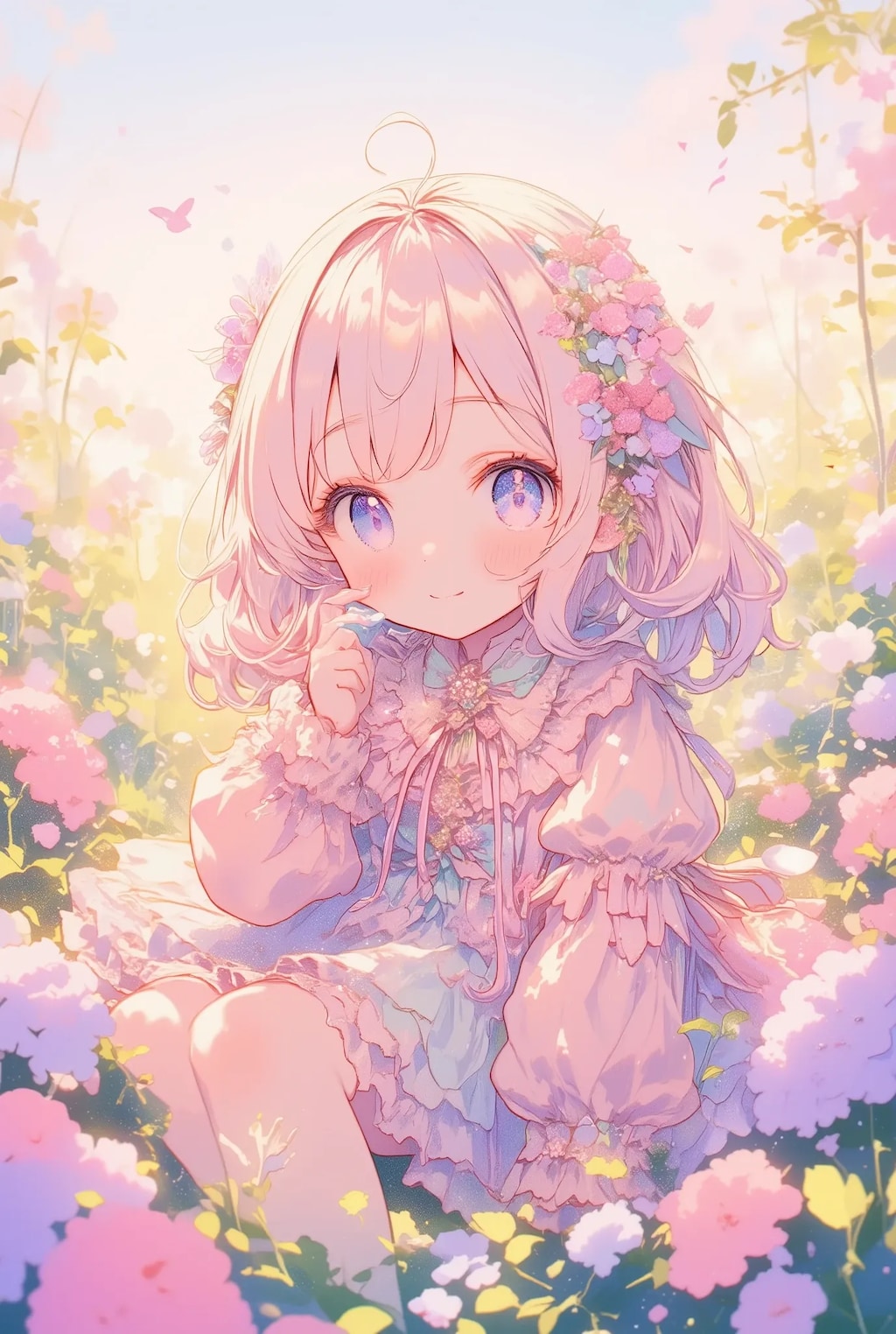 フリフリちゃんとお花畑