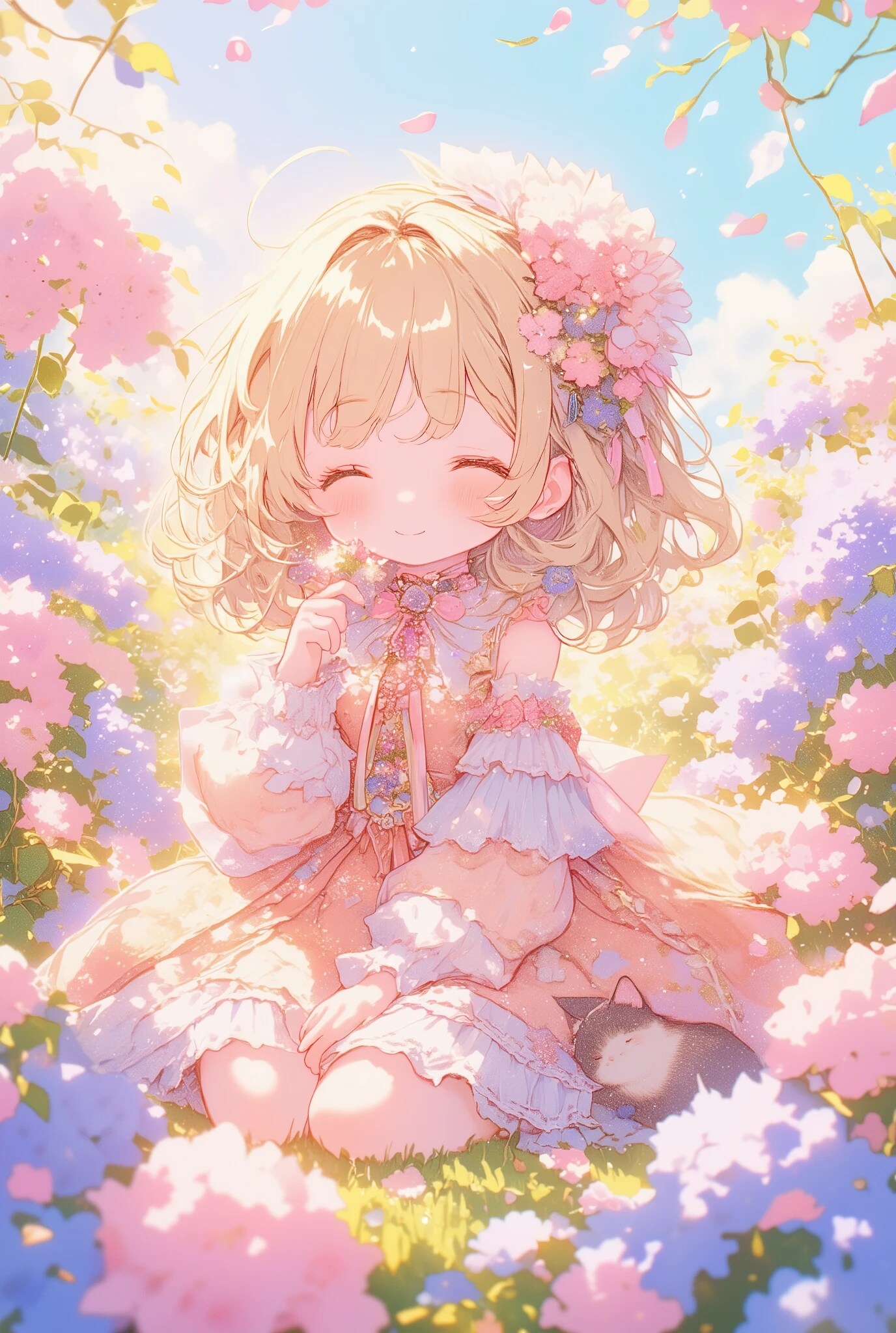 フリフリちゃんとお花畑 | の人気AIイラスト・グラビア