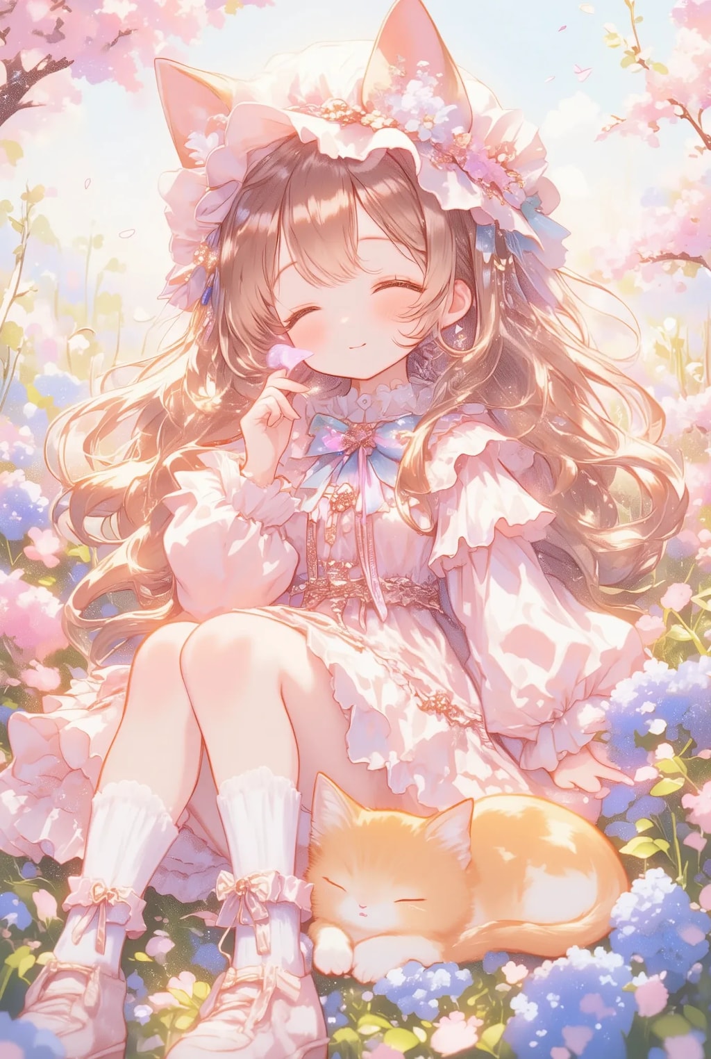 フリフリちゃんとお花畑
