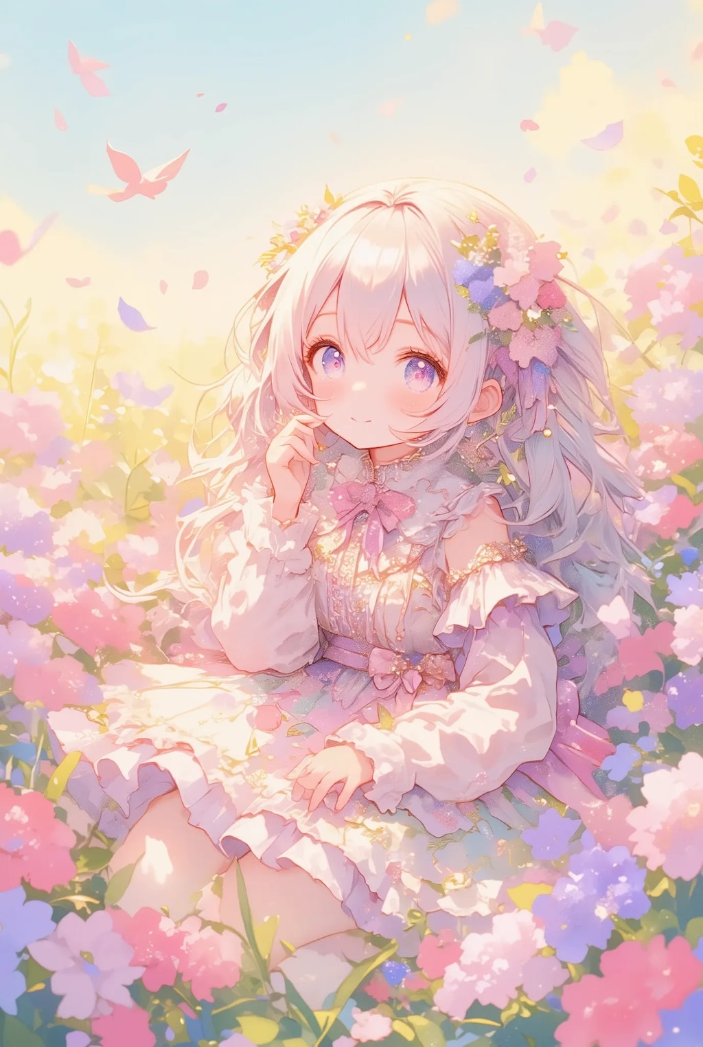フリフリちゃんとお花畑