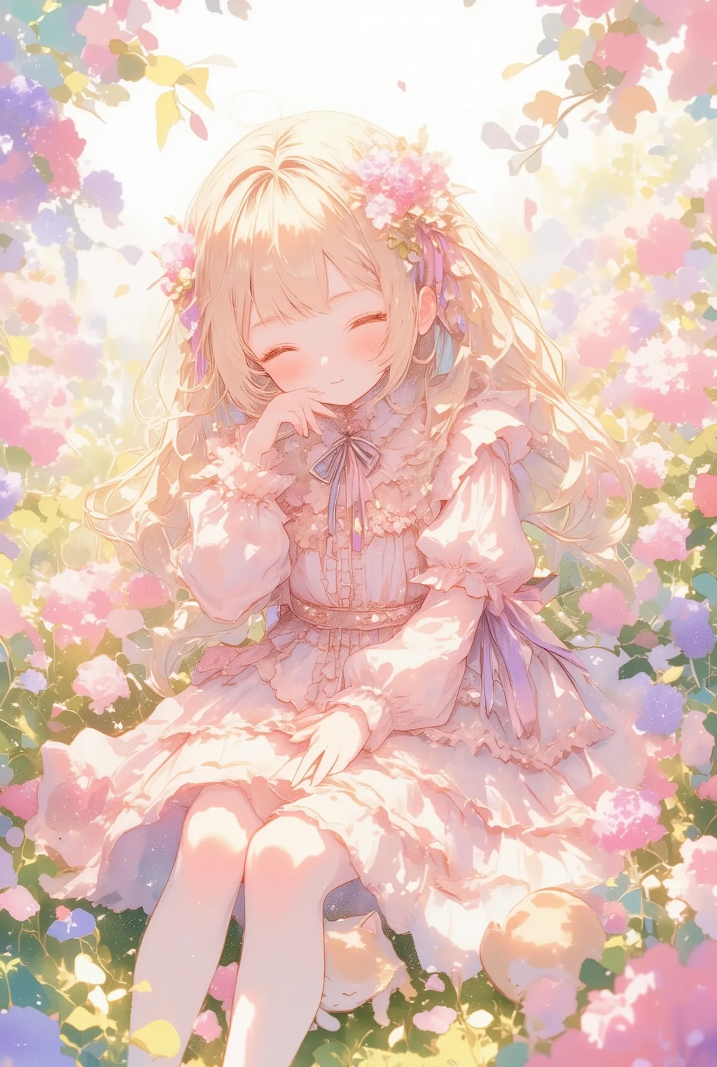 フリフリちゃんとお花畑